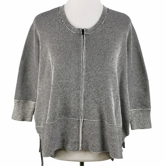 Cabi Sweater Size Small 3526 Cupid's Cardi Full Zip Cardigan Striped Womens - Picture 1 of 10